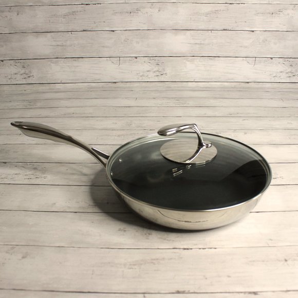 Tupperware Chef Series Non Stick 11" Fry Pan Stainless Steel Glass Cover - Picture 4 of 7